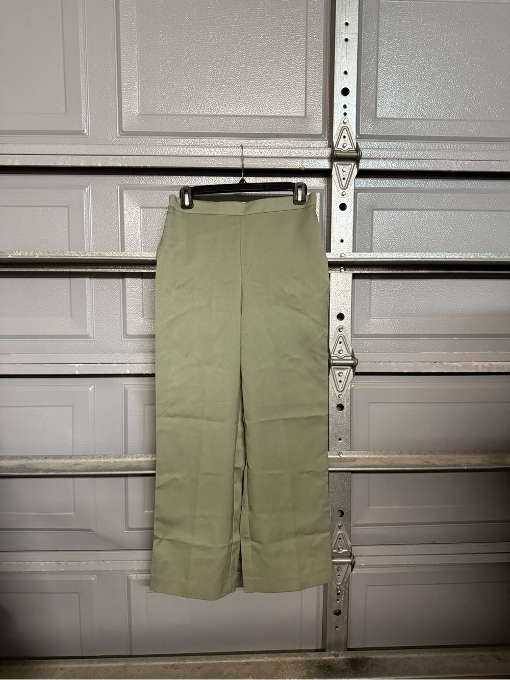 Alfred Dunner High-Waist Wide Leg Pant Trouser - Olive/Sage Green sz 6 PETITE